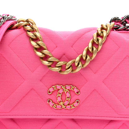 Chanel Jersey Quilted Chanel 19 Wallet On Chain WOC Pink 8 of 11