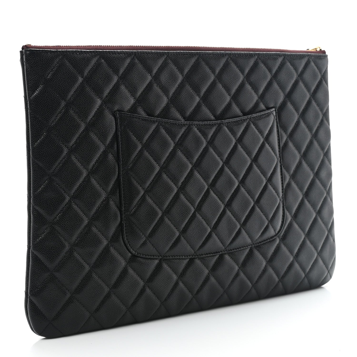 Chanel Caviar Quilted Large Cosmetic Case Black 3 of 8