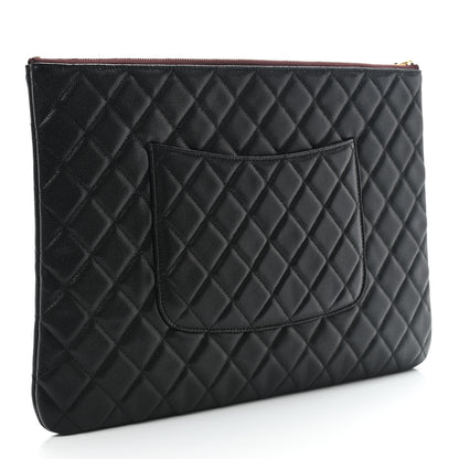 Chanel Caviar Quilted Large Cosmetic Case Black 3 of 8