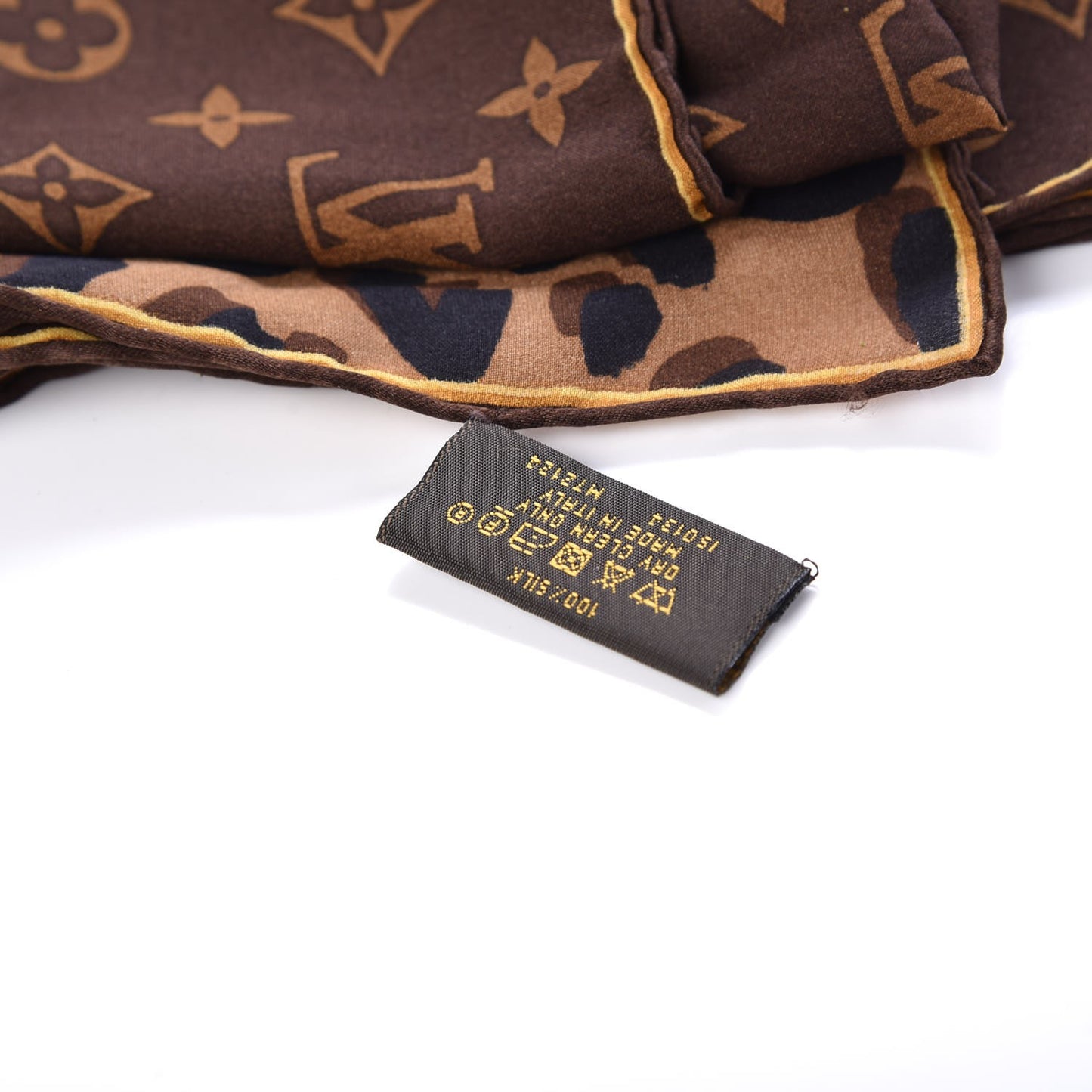 Silk Leopard Monogram Square Scarf