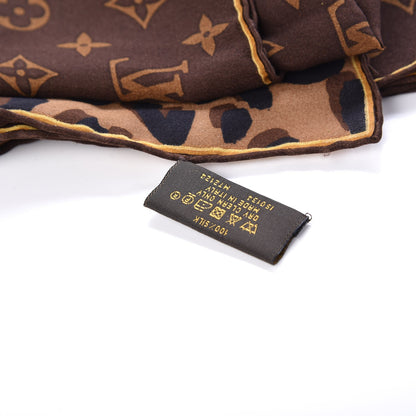 Louis Vuitton Silk Leopard Monogram Square Scarf 7 of 7