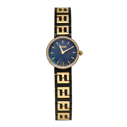 Fendi Stainless Steel Diamond Bezel Blue Mother of Pearl 19mm Fendi Forever Quartz Watch 1 of 5