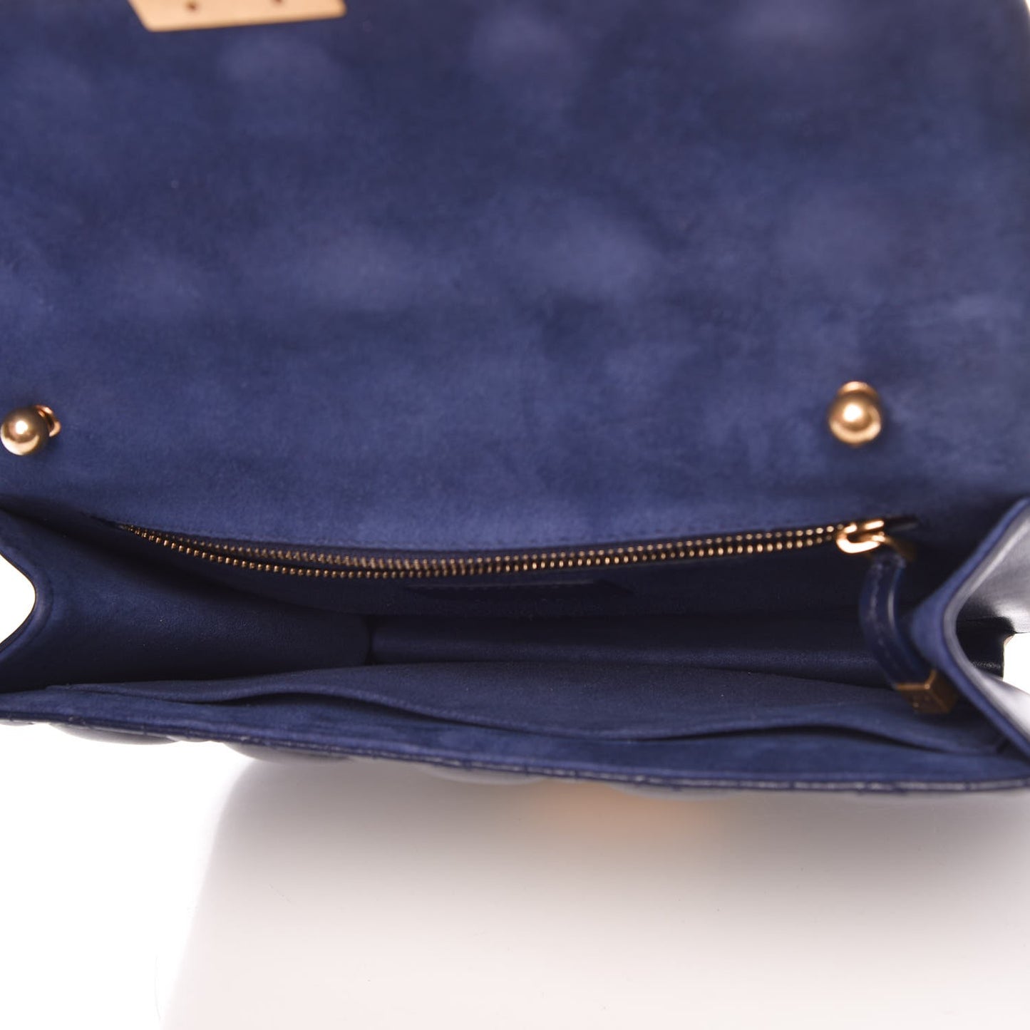Lambskin Cannage Large Dioraddict Flap Bag Indigo Blue