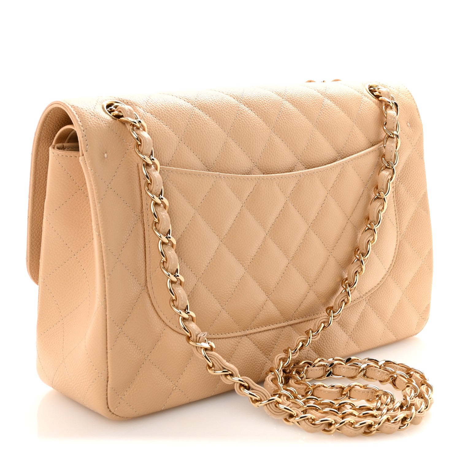 Chanel Caviar Quilted Jumbo Double Flap Beige 3 of 11