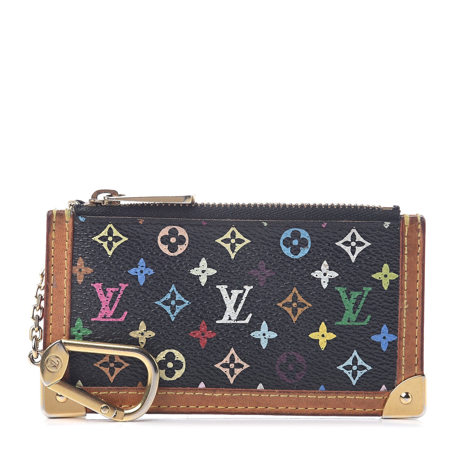Monogram Multicolor Key Pouch Black