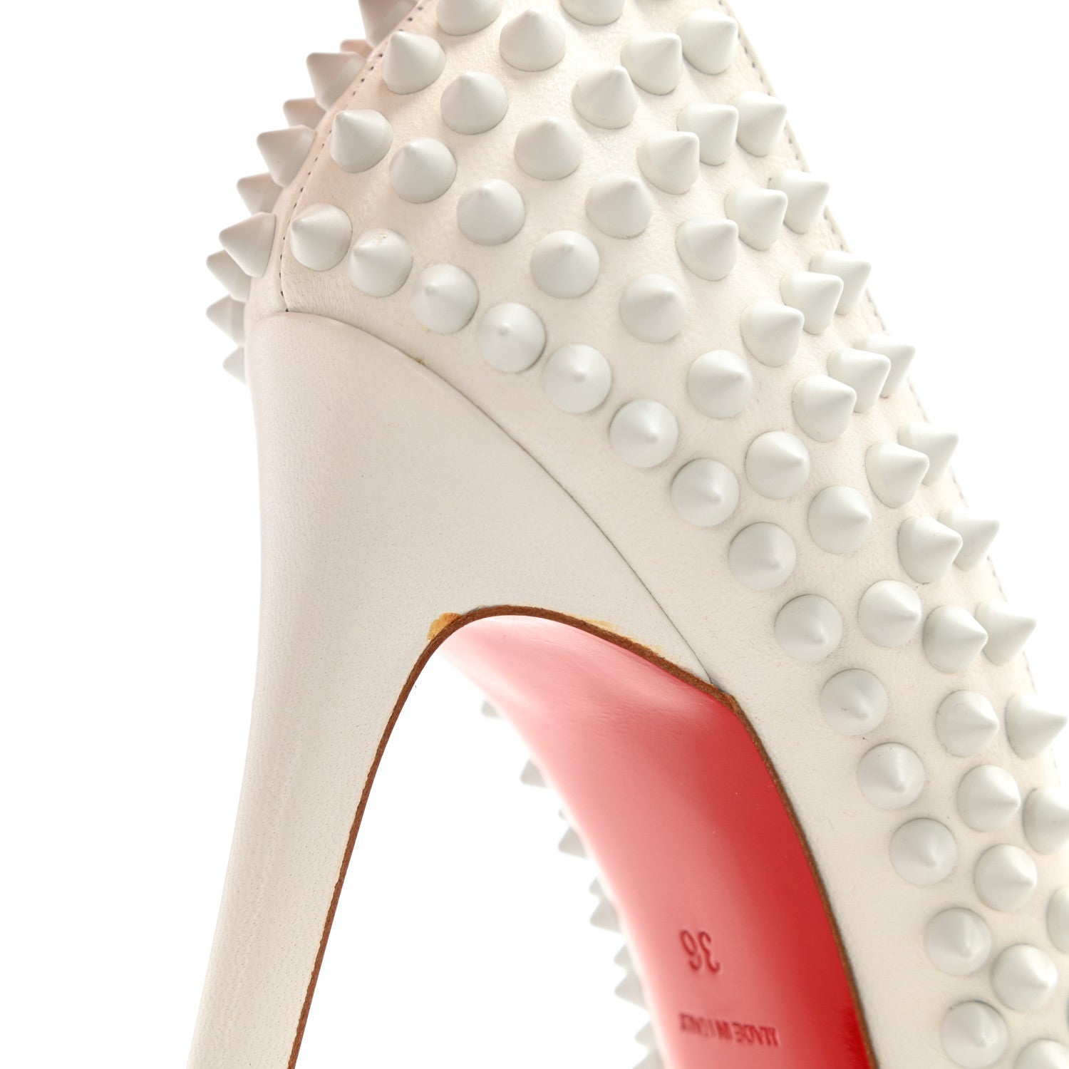 Christian Louboutin Nappa Pigalle Spikes 100 Pumps 36 White 8 of 10