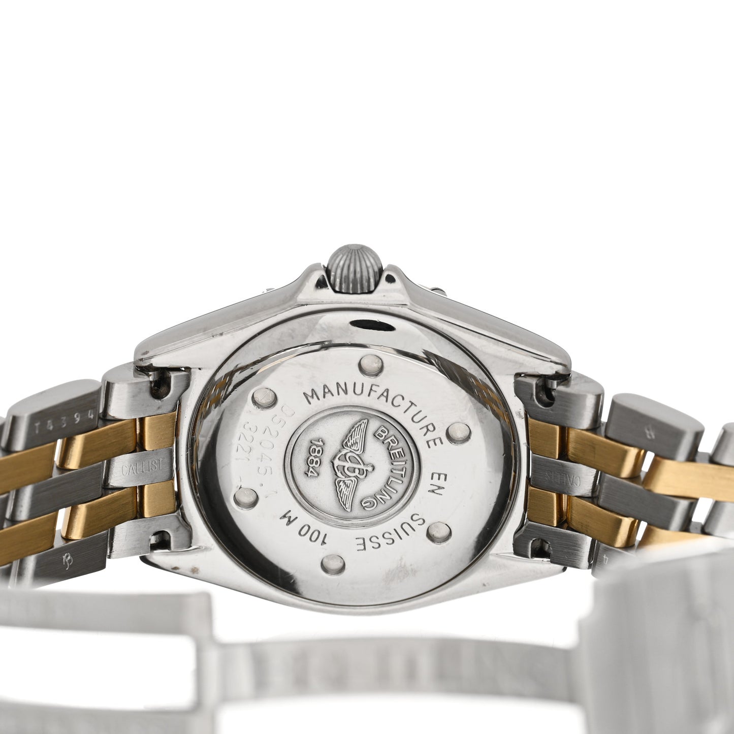 Stainless Steel 18K Yellow Gold Diamond Bezel Mother of Pearl 29mm Callistino Quartz Watch D52045