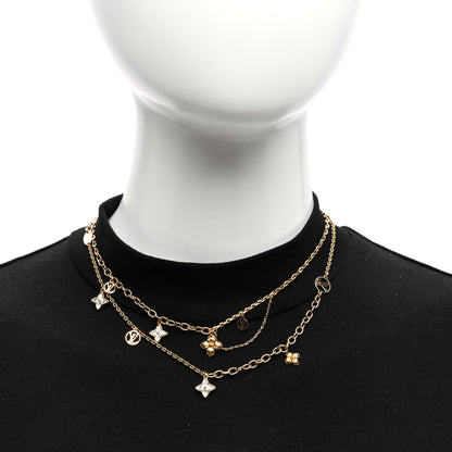 Louis Vuitton Metal Blooming Strass Necklace Gold 2 of 6