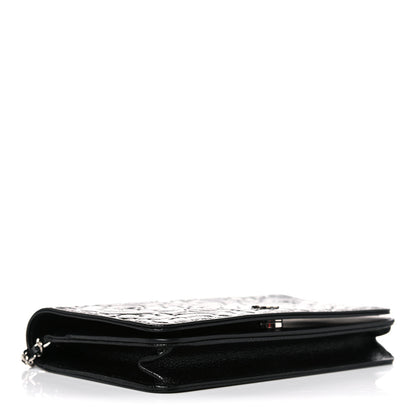 Chanel Caviar Camellia Embossed Wallet On Chain WOC Black 3 of 10