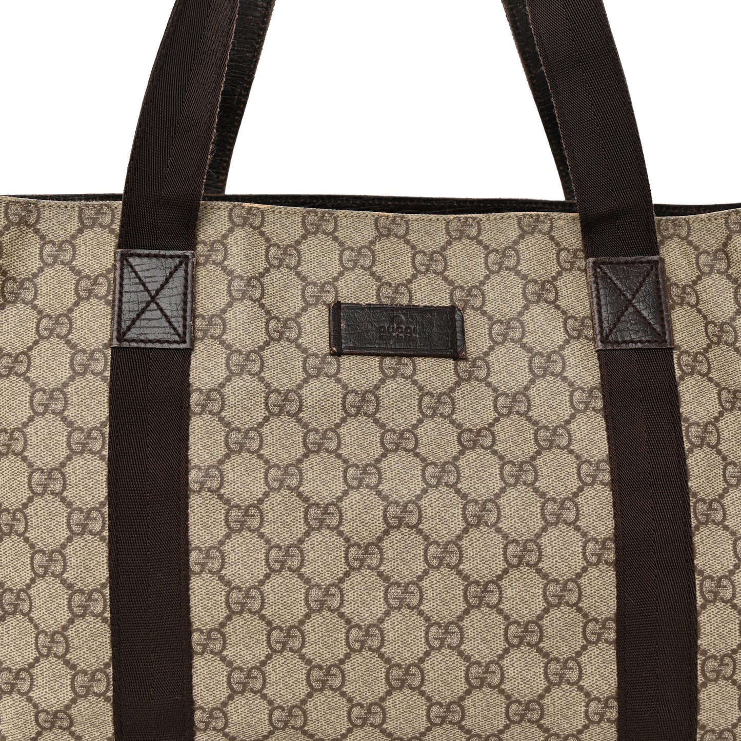 GG Plus Monogram Medium Tote Dark Brown