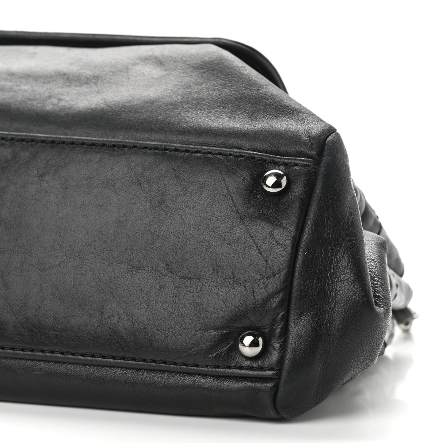 Lambskin Rock and Chic Shoulder Bag Black