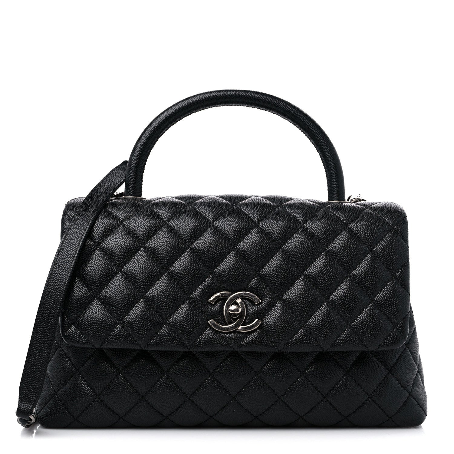 Chanel Caviar Quilted Small Coco Handle Flap Black 1 of 11