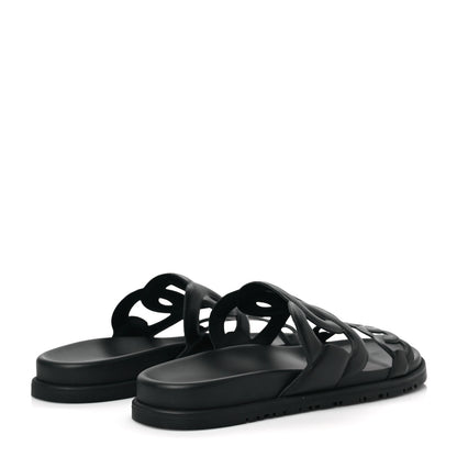 Hermes Nappa Extra Sandals 38 Black 4 of 7