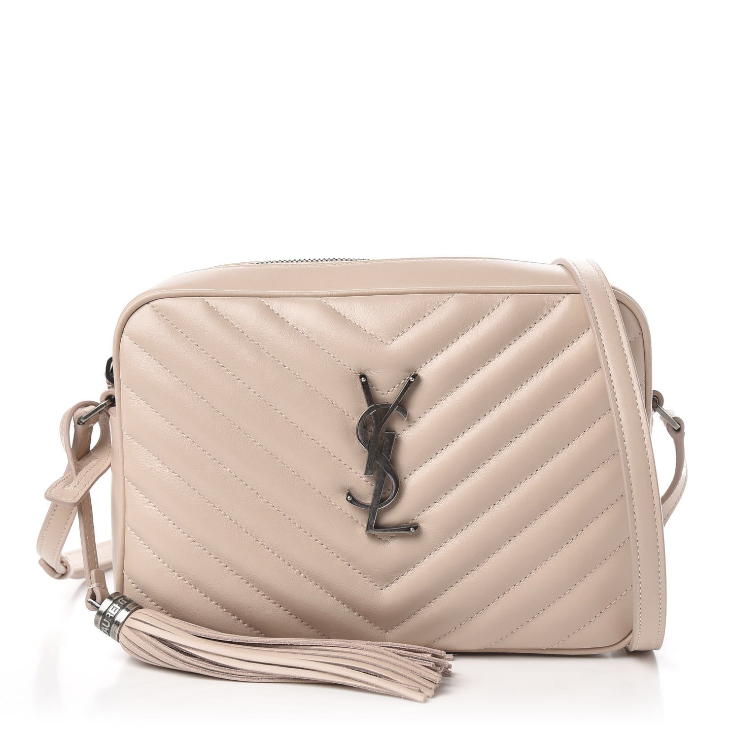Calfskin Matelasse Monogram Lou Camera Bag Nude Powder