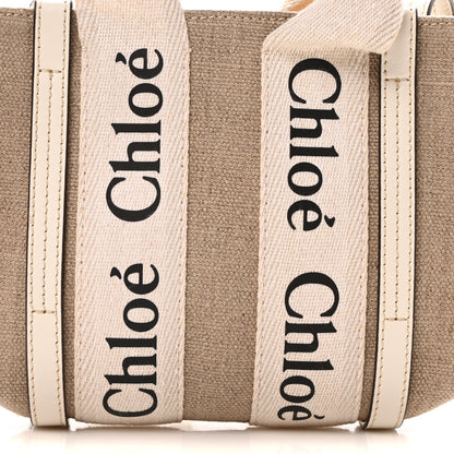 Chloe Cotton Calfskin Nano Woody Ribbon Tote With Strap White 8 of 10