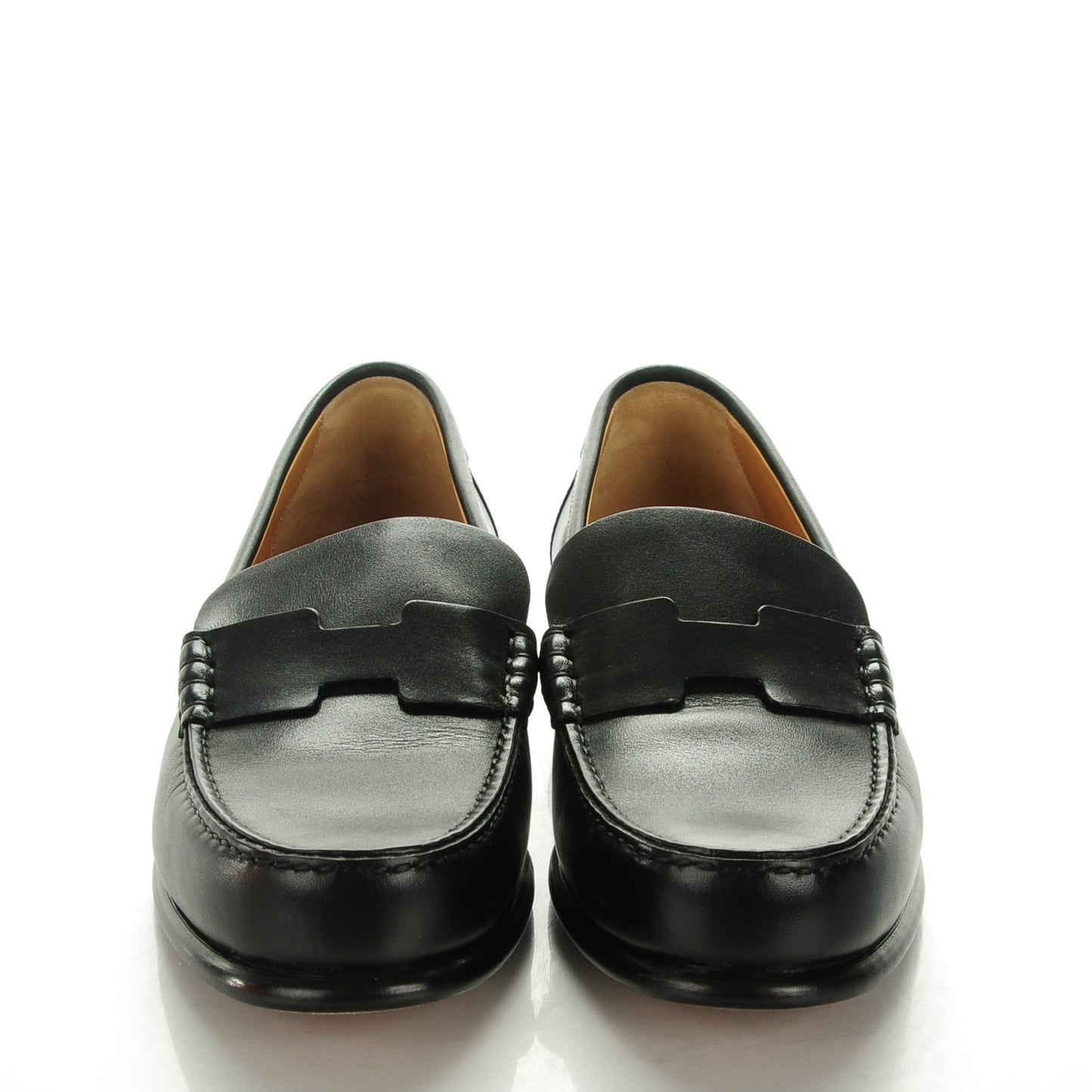Tuscan Calfskin Kennedy Moccasin Loafers 38 Black