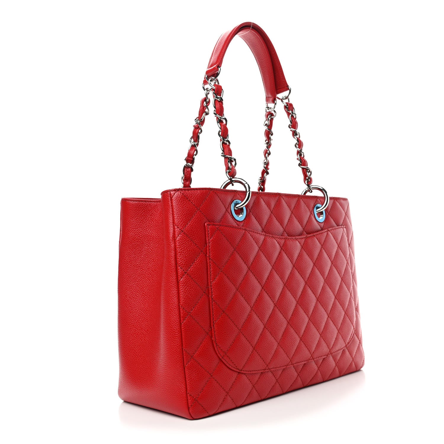 Chanel Caviar Quilted Grand Shopping Tote GST Red 2 of 4