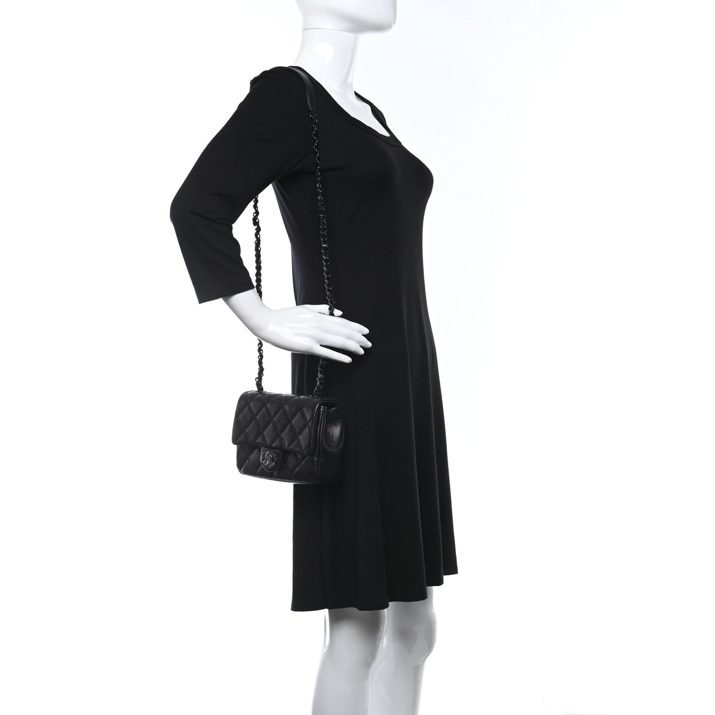 Caviar Quilted Incognito Mini Square Flap Black
