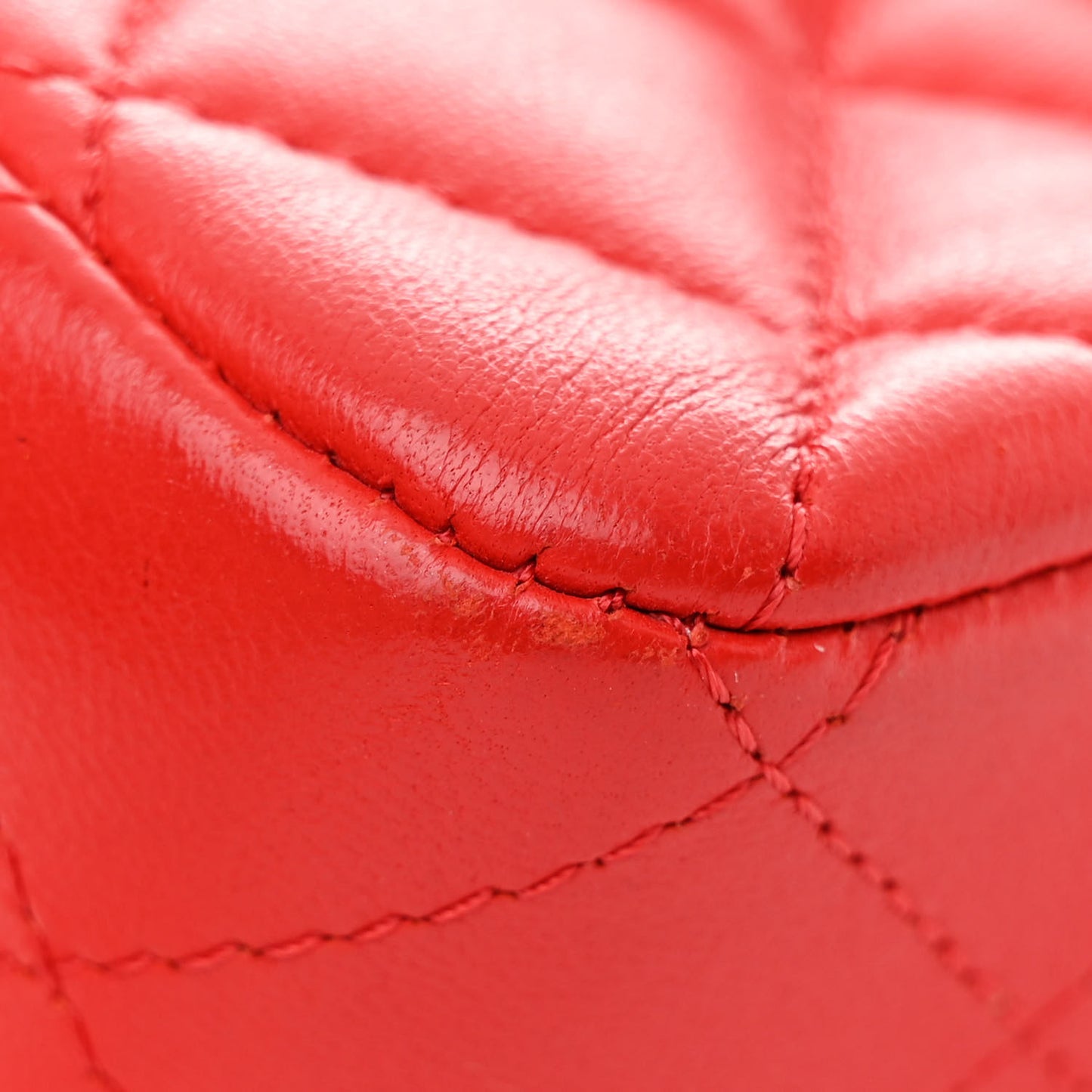 Lambskin Quilted Mini Square Flap Red
