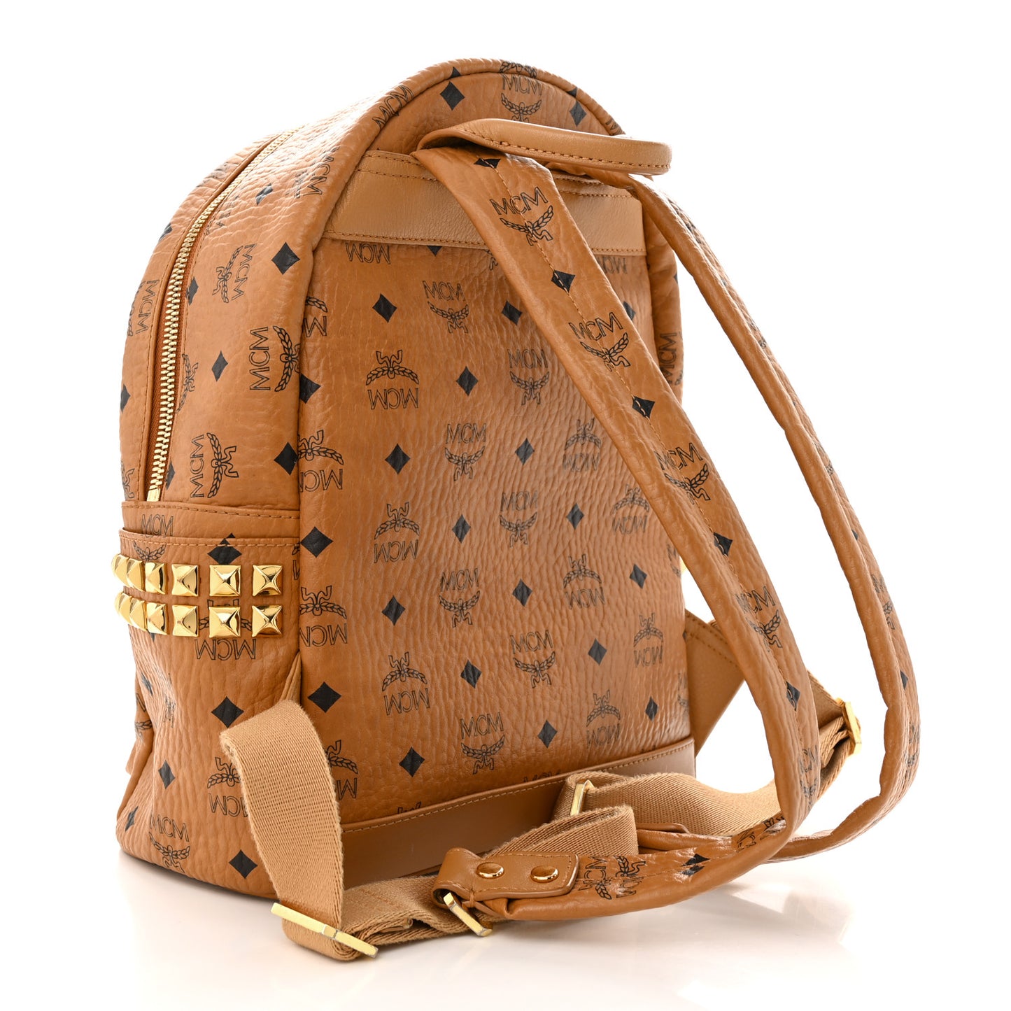 Visetos Small Side Stud Stark Backpack Cognac