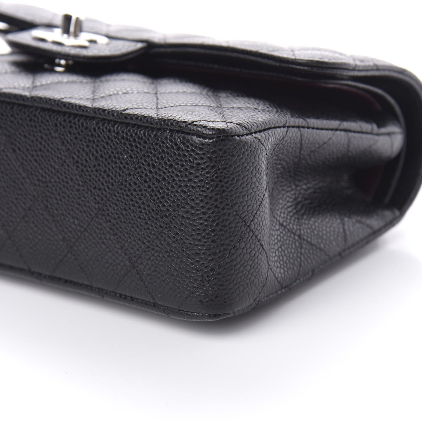 Caviar Quilted Small Double Flap Black