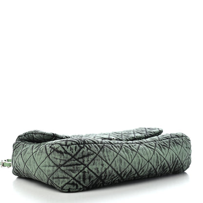 Chanel Denim Quilted Denimpression Flap Green Black 4 of 9