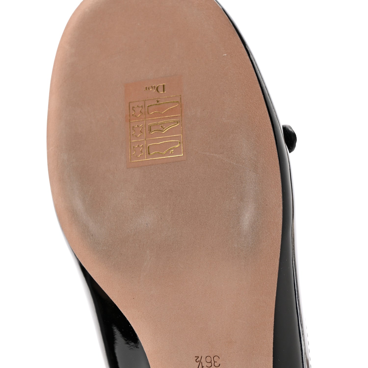Christian Dior Patent Calfskin Aime Ankle Ballet Flats 36.5 Black 10 of 11
