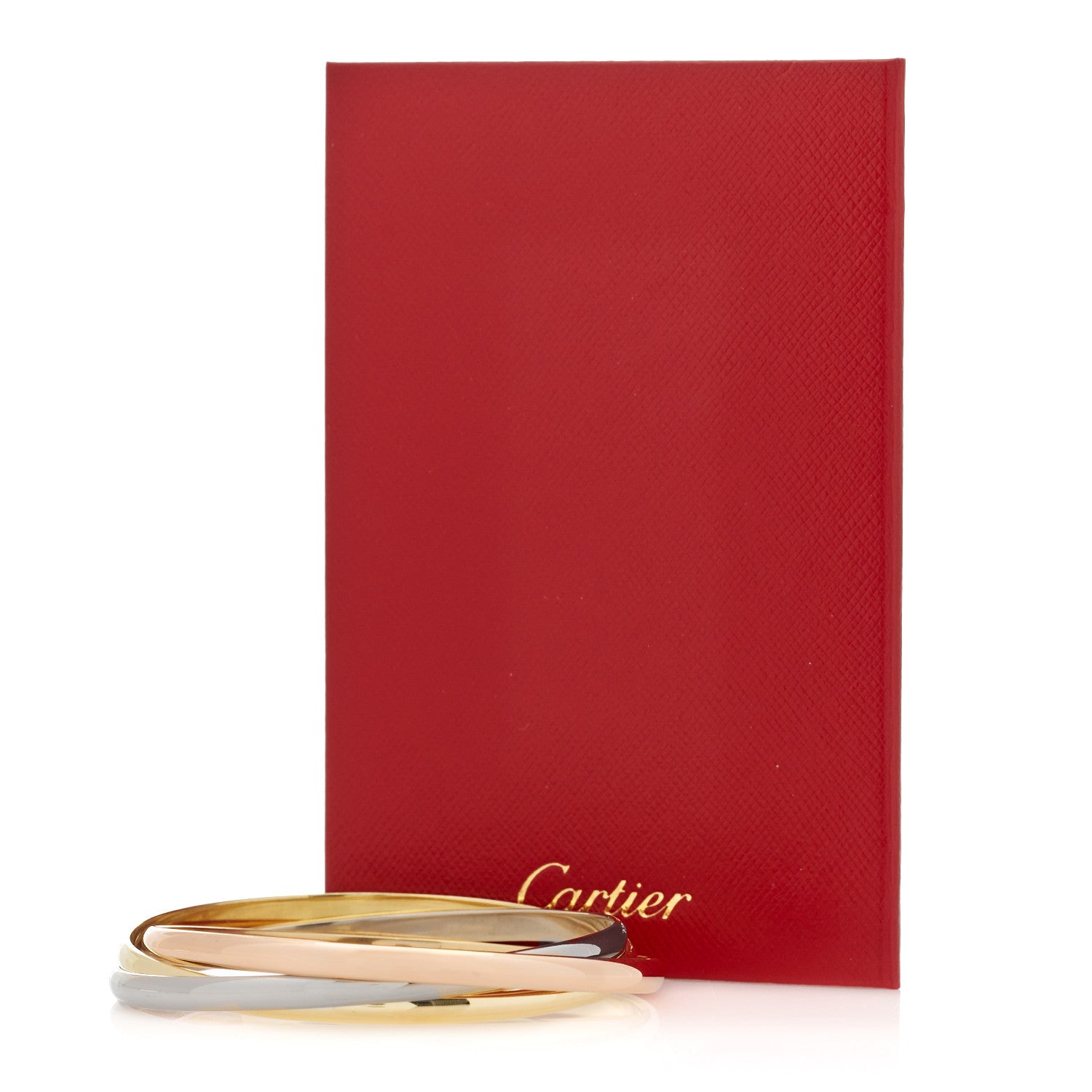 Cartier 18K Pink Yellow White Gold 4.5mm Trinity Bangle Bracelet 4 of 4