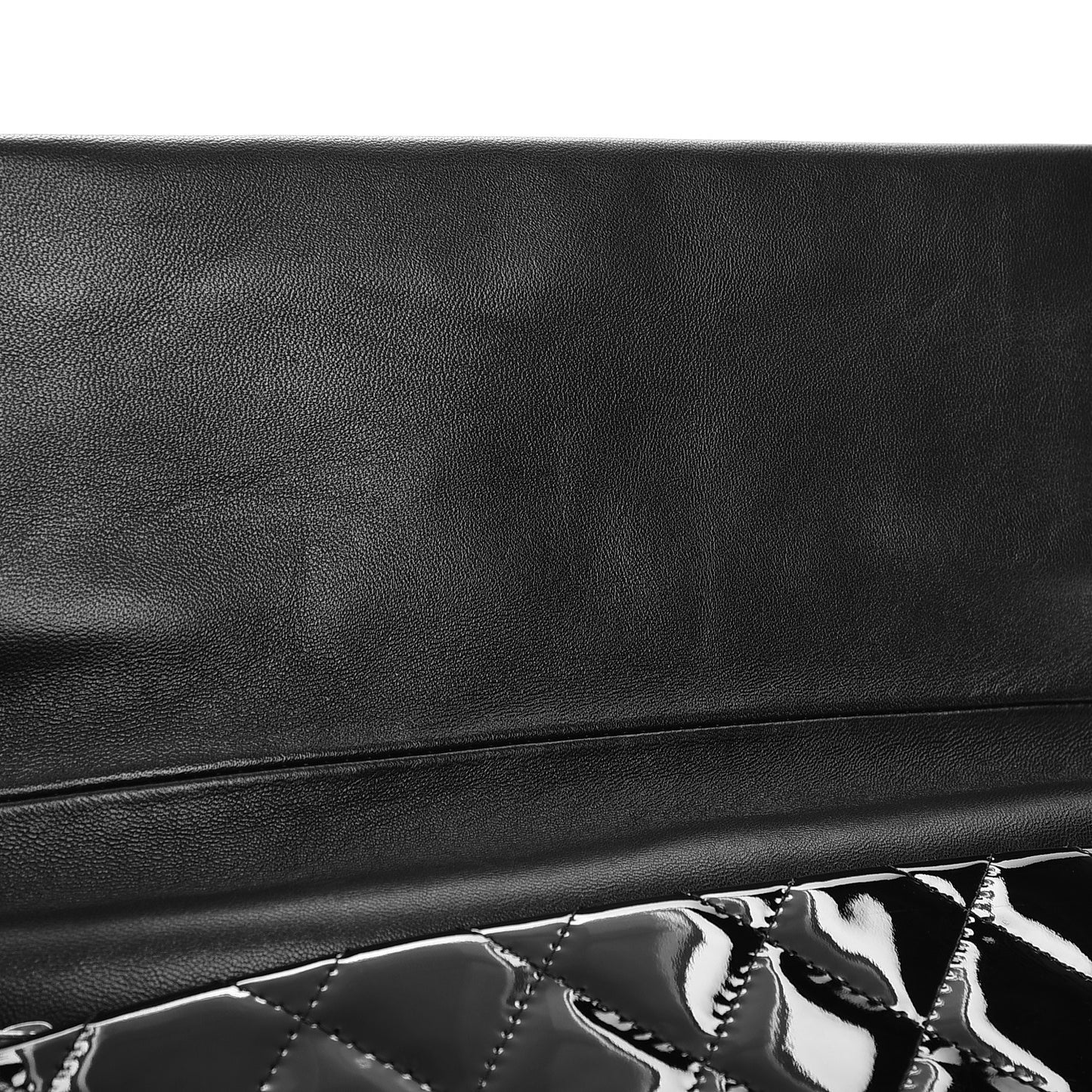 Patent Calfskin Quilted Beauty CC Clutch Black