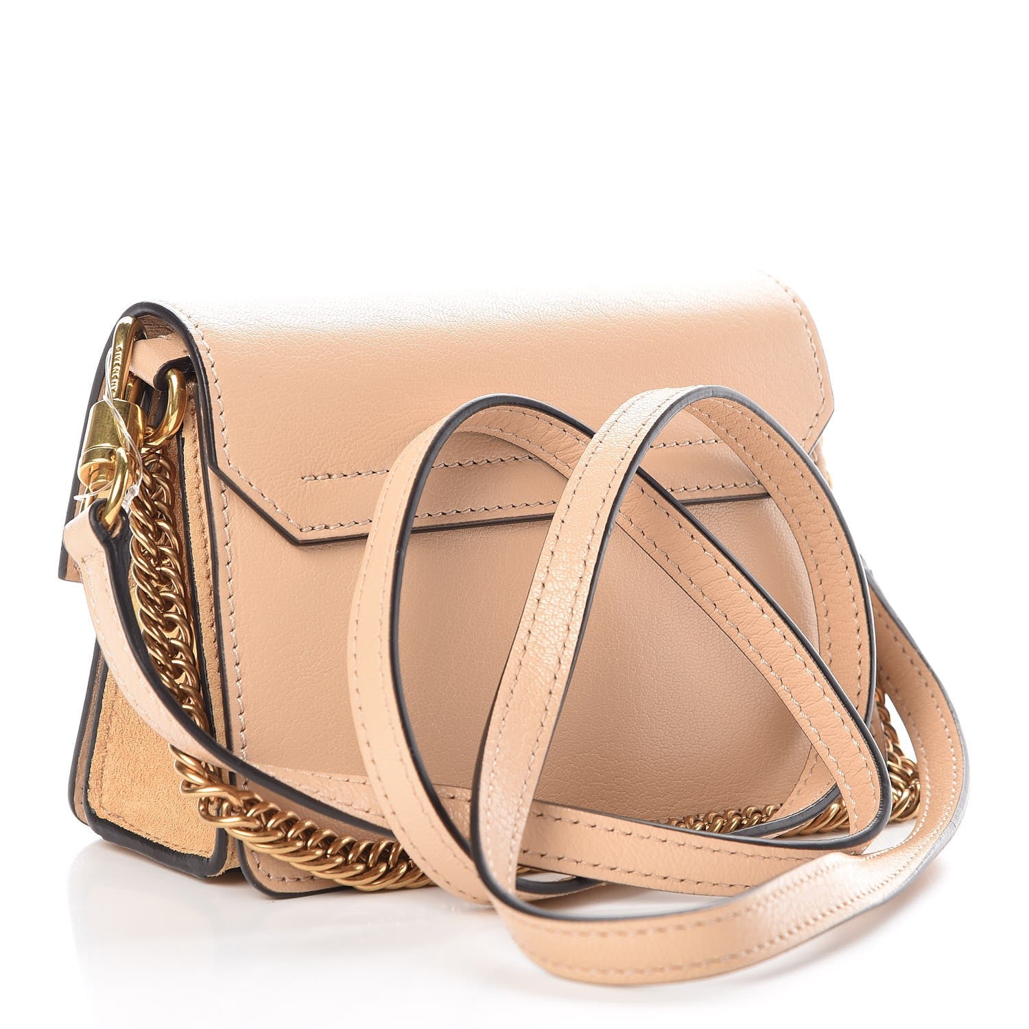 Givenchy Goatskin Suede Mini GV3 Shoulder Bag Nude 3 of 7
