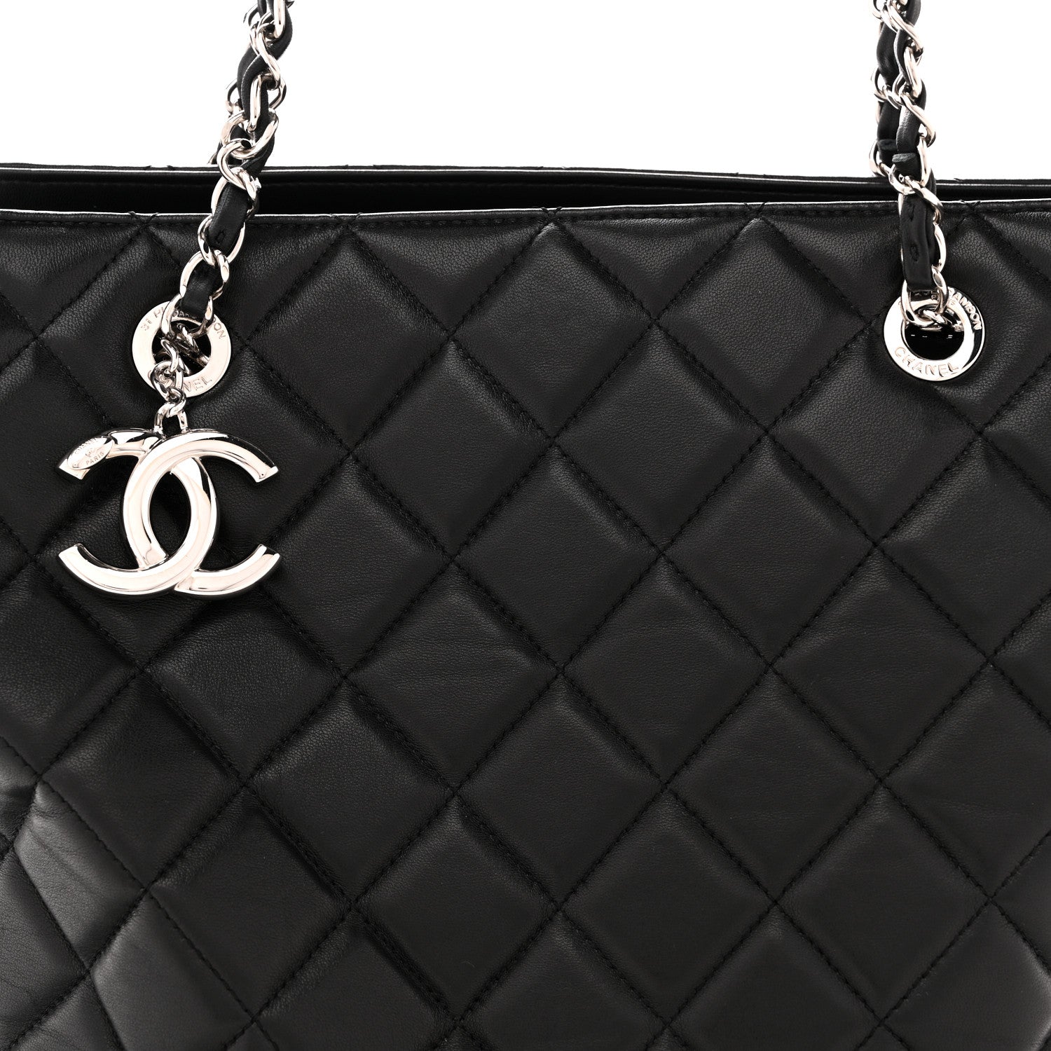 Chanel Lambskin Quilted Chic and Soft Shopping Tote Black 8 of 13