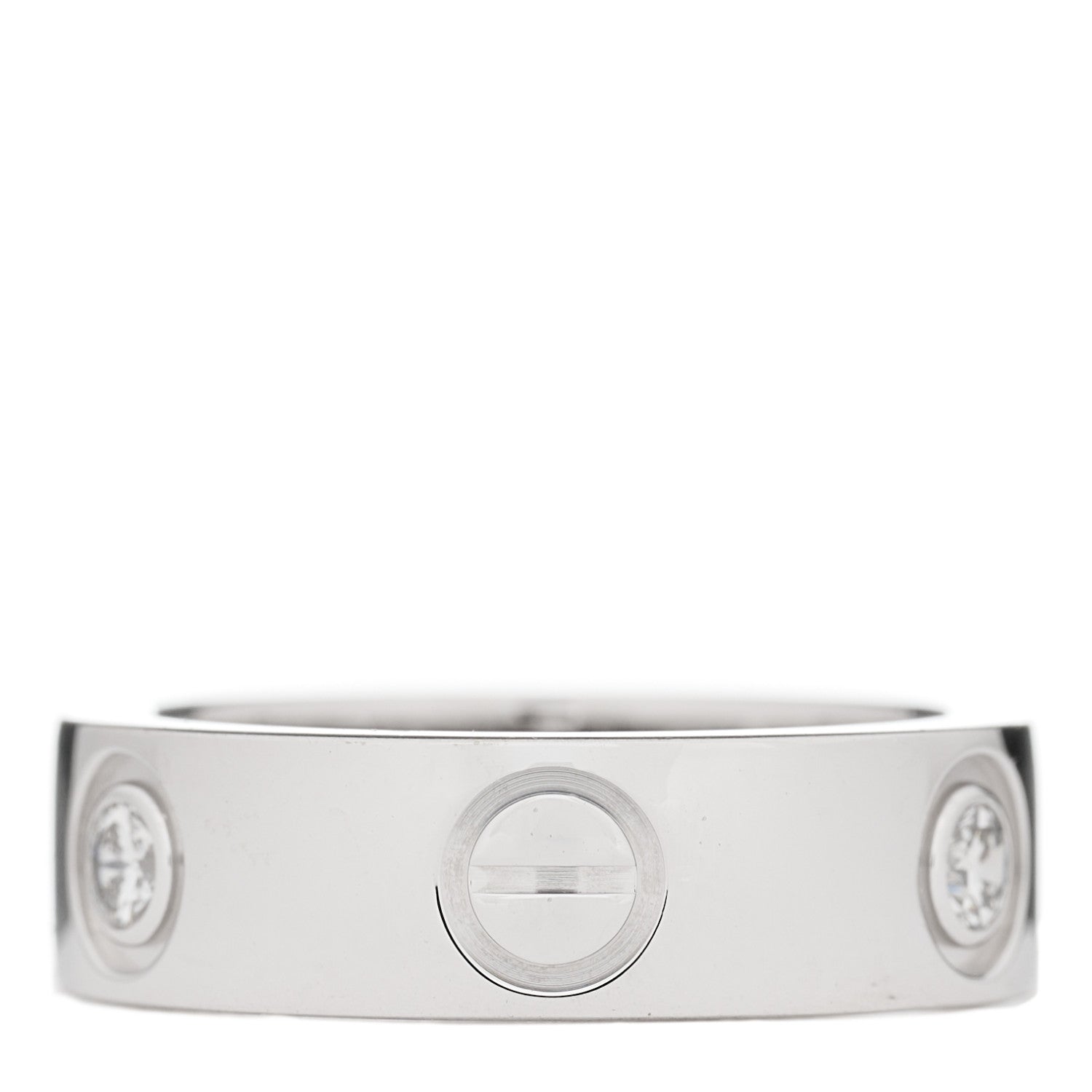 Cartier 18K White Gold 3 Diamond 5.5mm LOVE Ring 47 4 2 of 3
