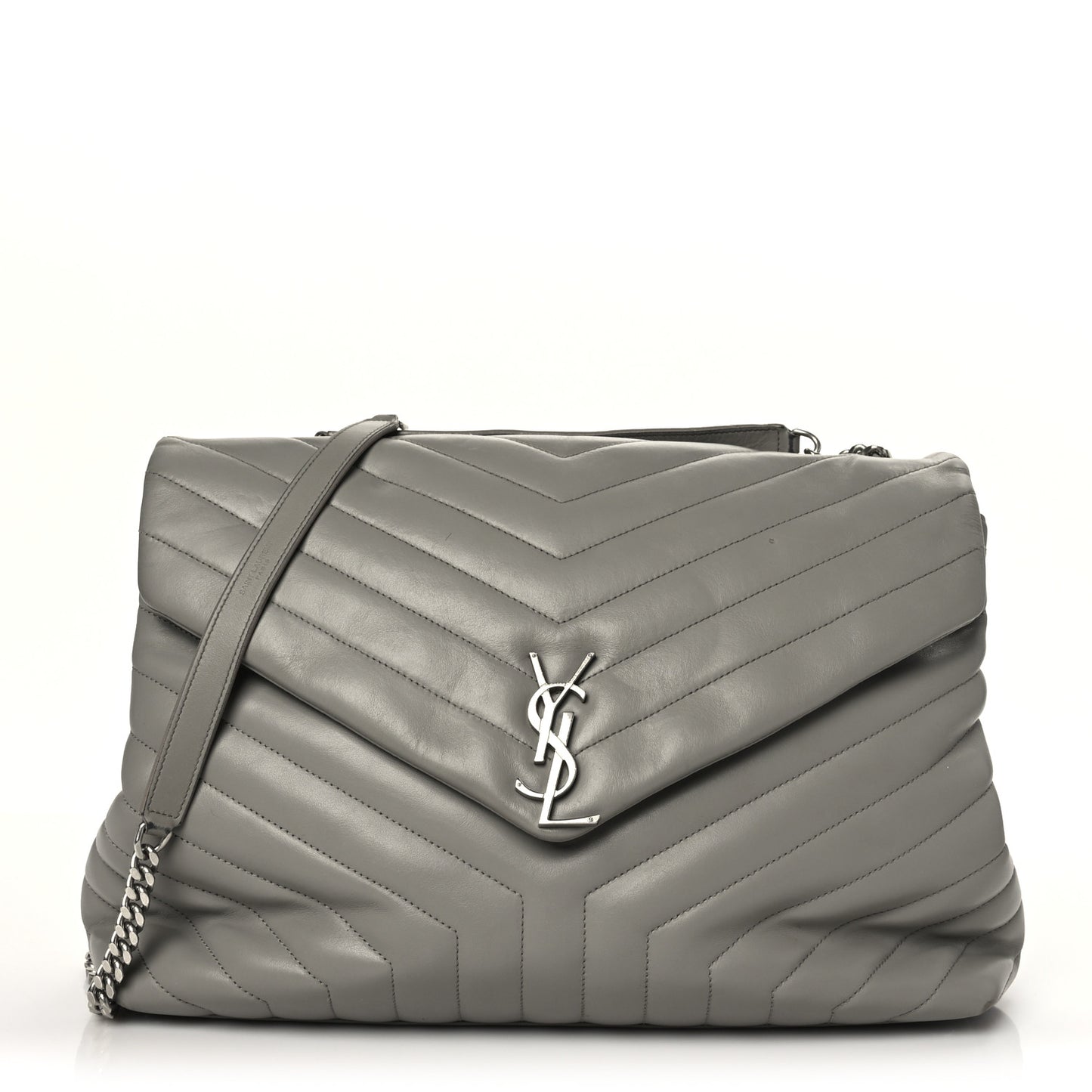 Calfskin Y Quilted Monogram Large Loulou Chain Satchel Earth