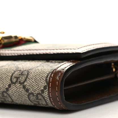 Gucci GG Supreme Monogram Azalea Calfskin Web Jackie 1961 Chain Wallet Beige Ebony Brown Sugar 10 of 10