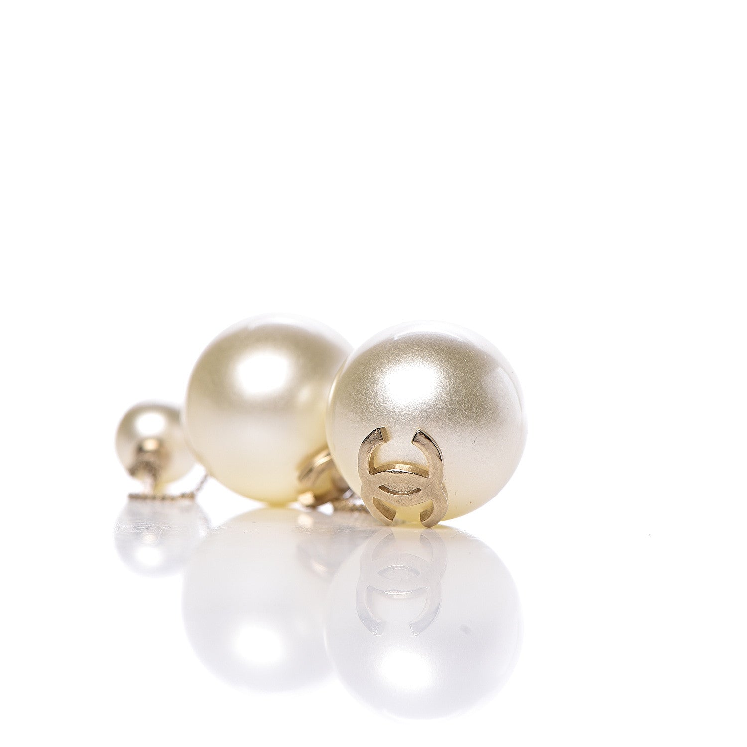 Chanel Pearl CC Drop Earrings Gold 4 of 5
