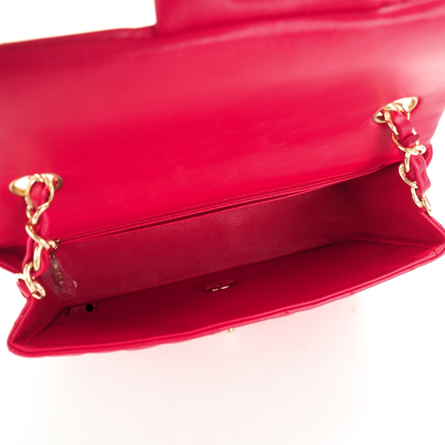 Lambskin Quilted Mini Rectangular Flap Red