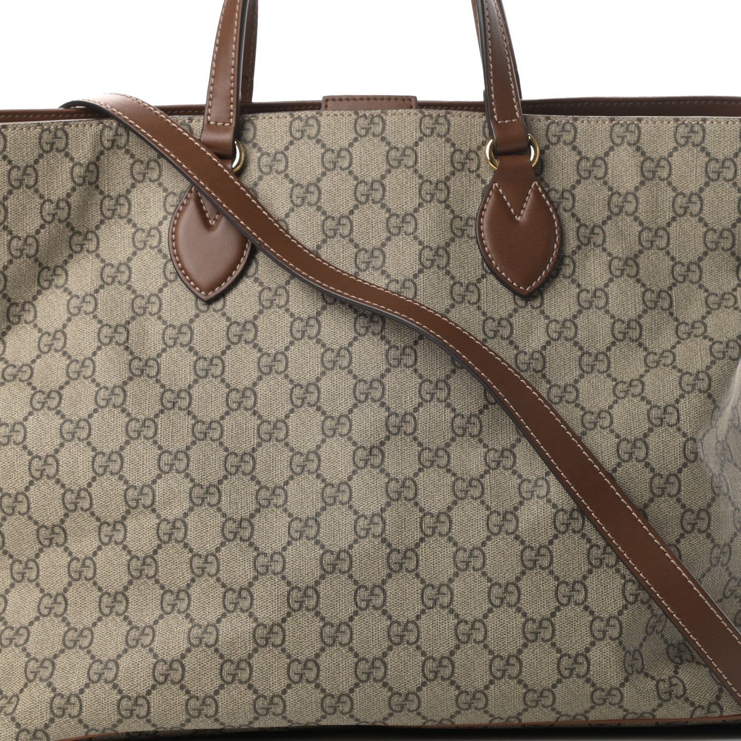 Gucci Soft GG Supreme Monogram Medium Crossbody Tote Beige Cuir 8 of 11