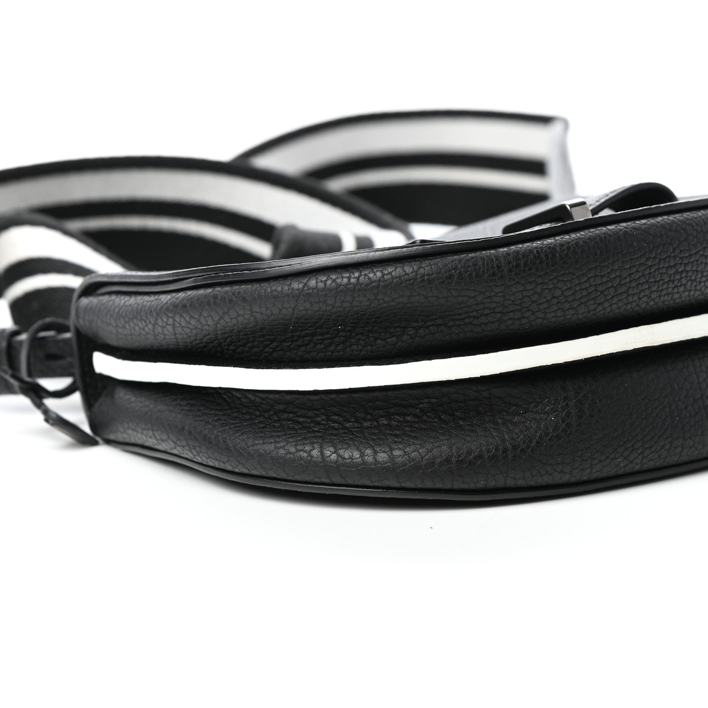 Crispy Calfskin Mini Le Mutin Saddle Bag Black