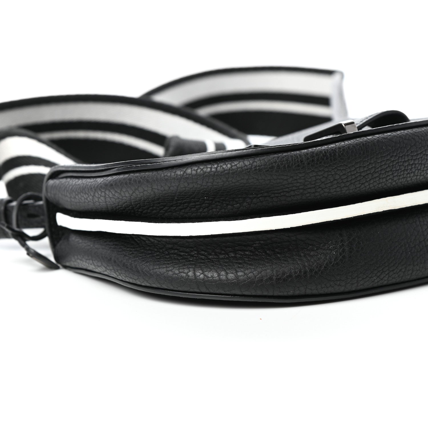 Delvaux Crispy Calfskin Mini Le Mutin Saddle Bag Black 7 of 9