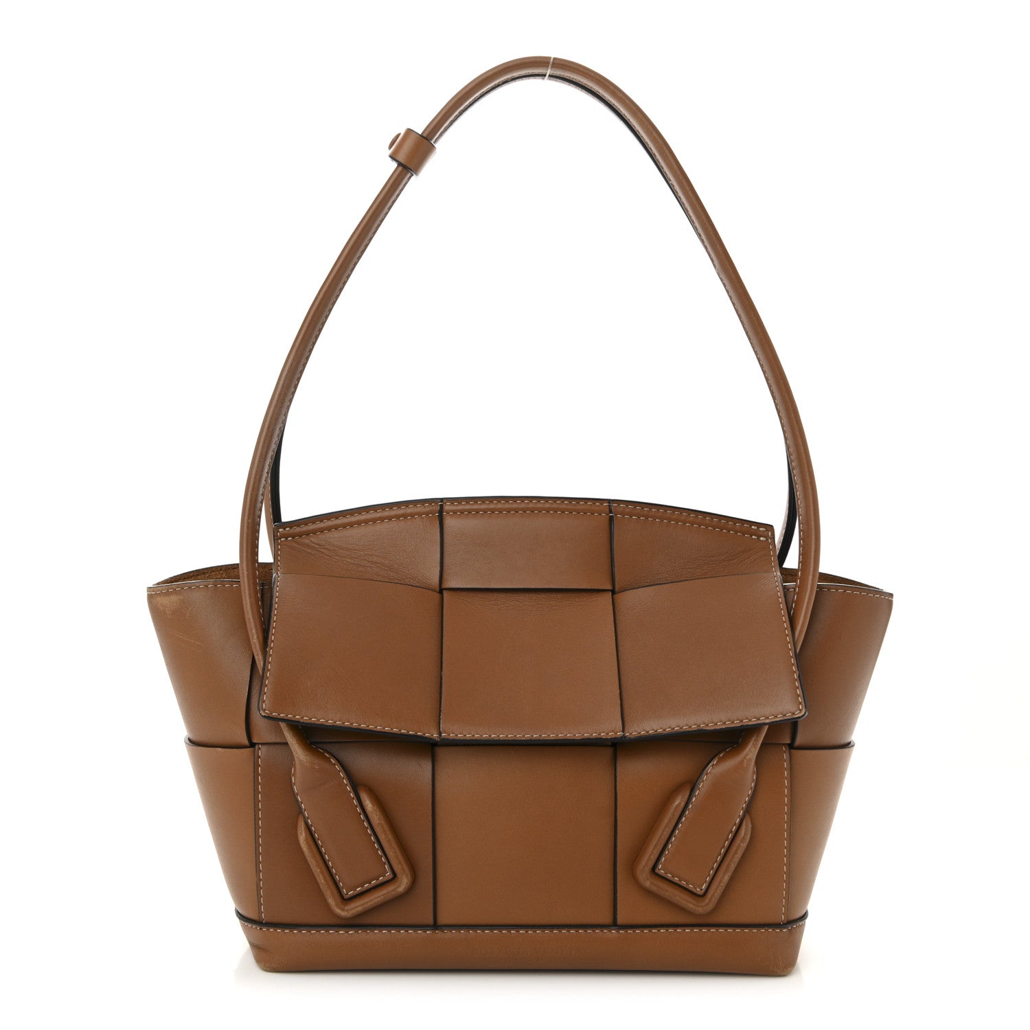 Bottega Veneta French Calfskin Maxi Intrecciato Small Arco Wood 1 of 12