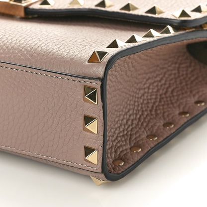 Valentino Garavani Pebbled Calfskin Medium Rockstud Flip Lock Crossbody Bag Poudre 10 of 10