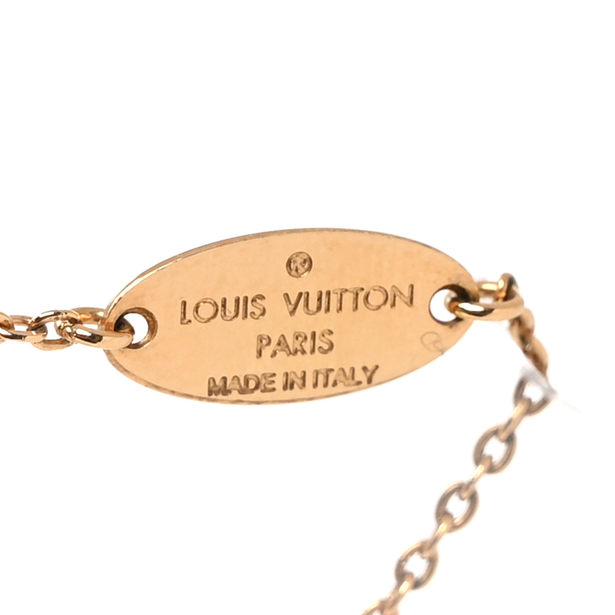 Louis Vuitton Nanogram Name Tag Necklace Gold Silver 5 of 7