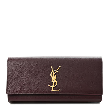 Saint Laurent Grain De Poudre Classic Monogram Cassandre Clutch Dark Red 1 of 5