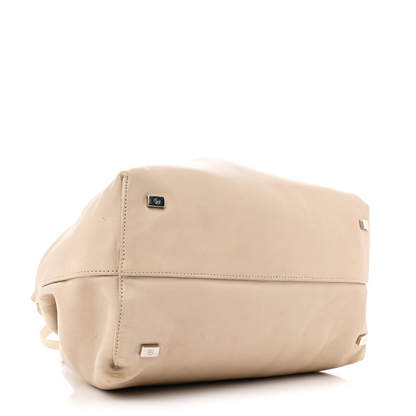 Calfskin Medium Double Circle Bag Eggshell