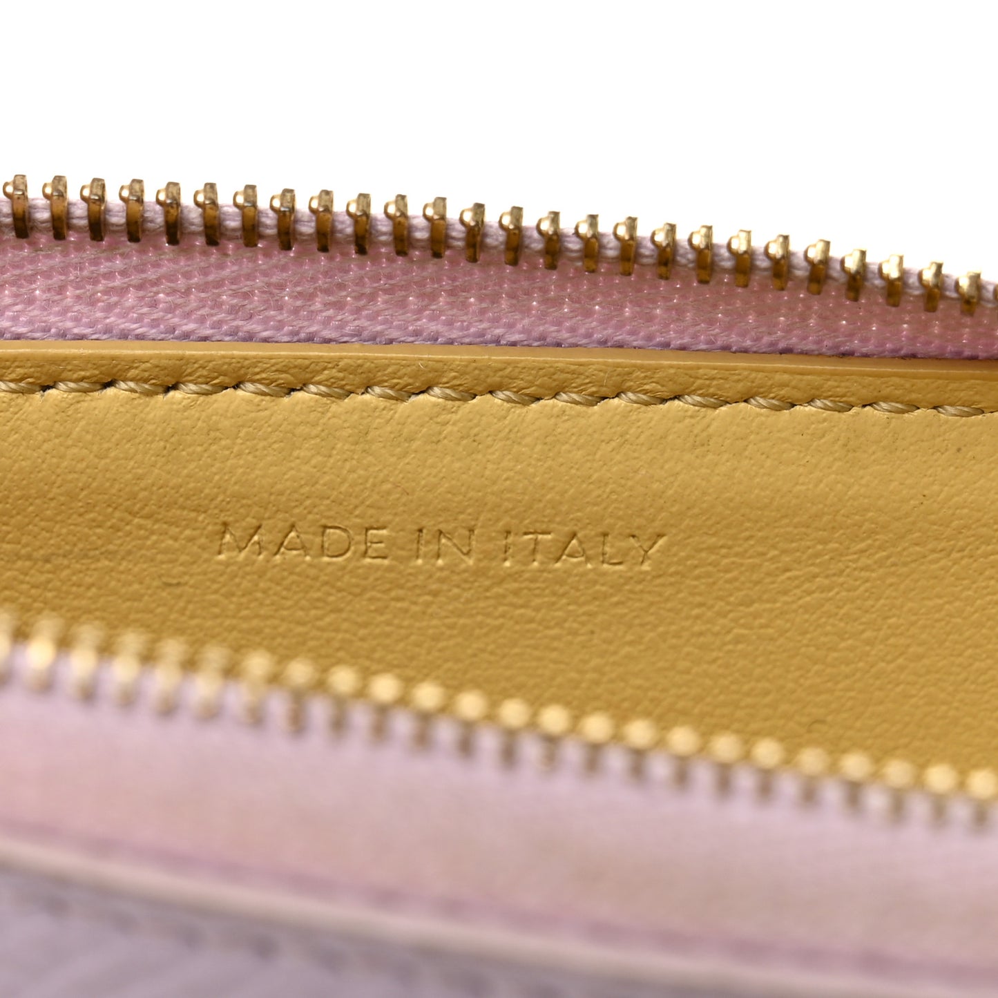 Drummed Calfskin Medium Half Zip Multifunction Wallet Coin Purse Liliac