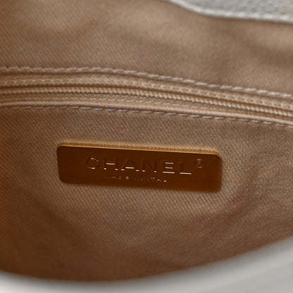 Chanel Grained Calfskin Stitched Small Drawstring Bag White 6 of 16