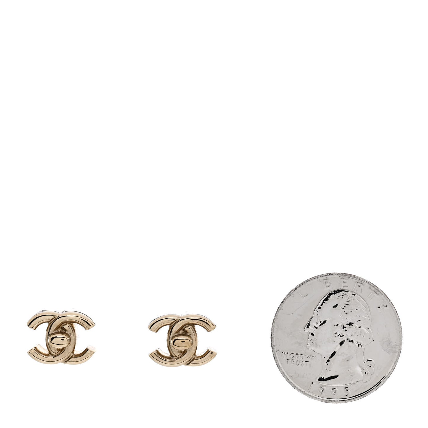 Metal CC Turnlock Earrings Gold
