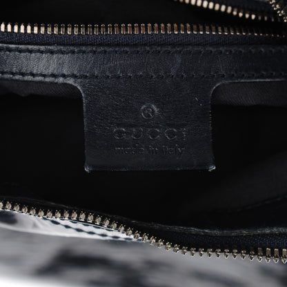 Gucci Patent Calfskin Horsebit Embossed Glam Hobo Navy 8 of 11