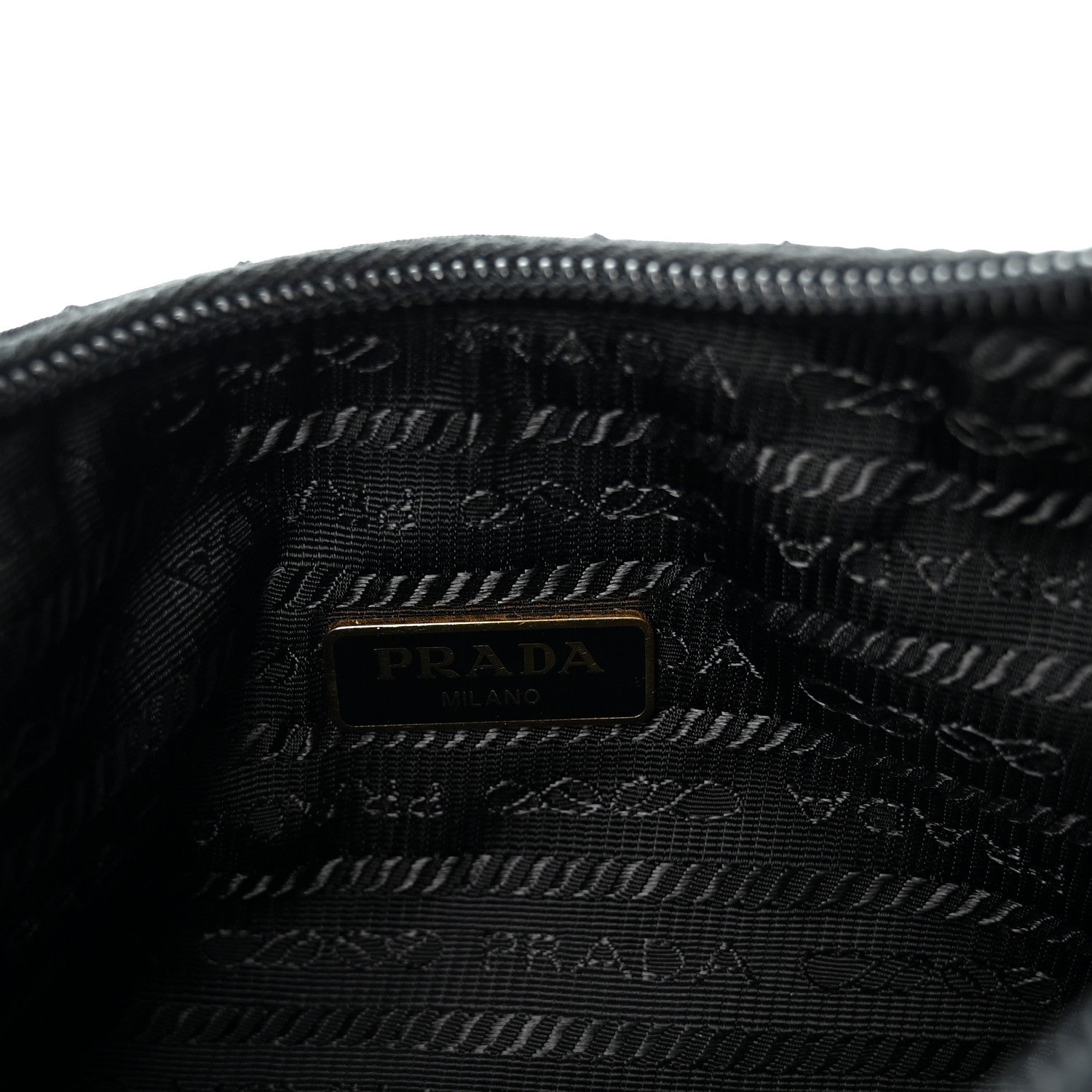 Prada Tessuto Nylon Stitched Shoulder Bag Black 5 of 12