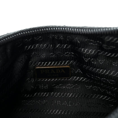 Prada Tessuto Nylon Stitched Shoulder Bag Black 5 of 12